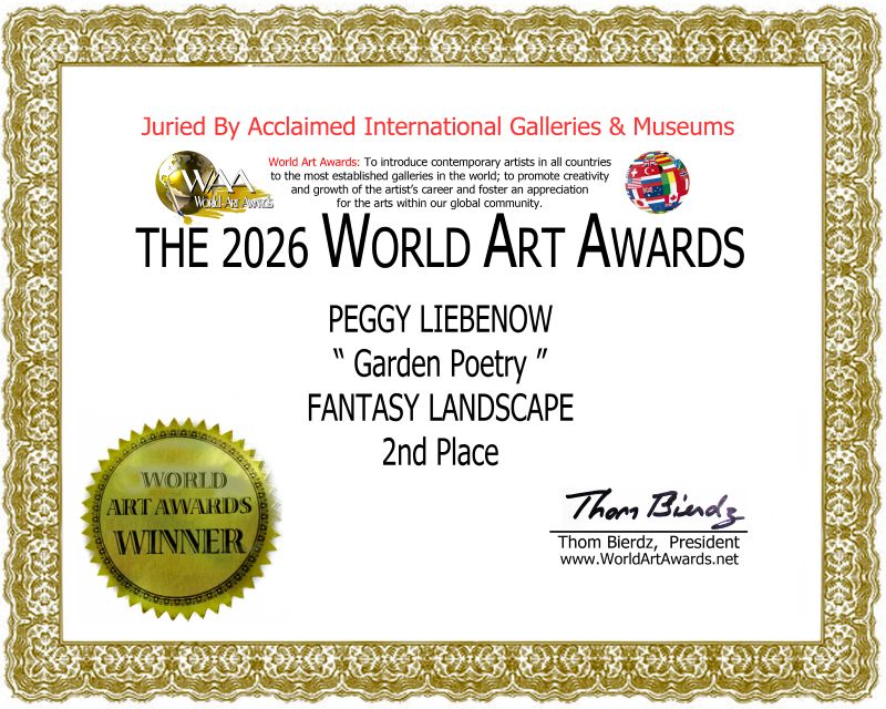 2026 World ART AWARDS CATEGORY 14- FANTASY LANDSCAPE-2ND PLACE-Garden Poetry